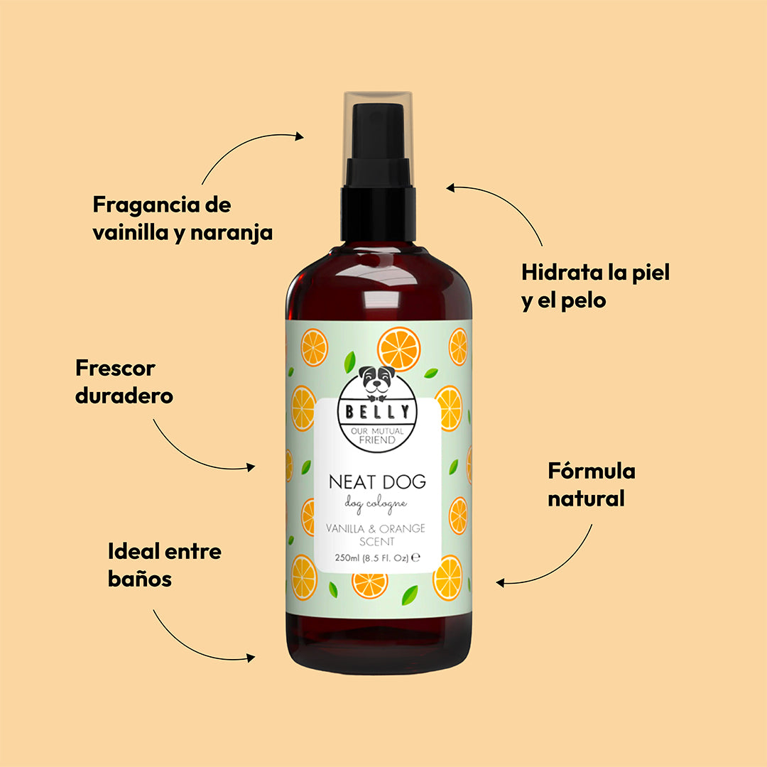 Fragancia de perro ordenado vainilla y naranja