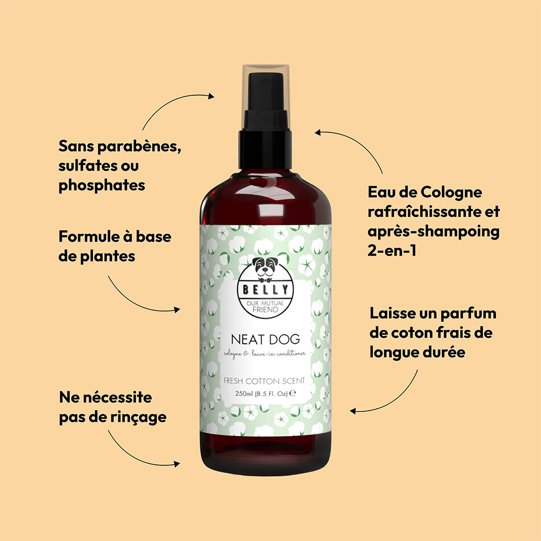 Chien soigné coton frais