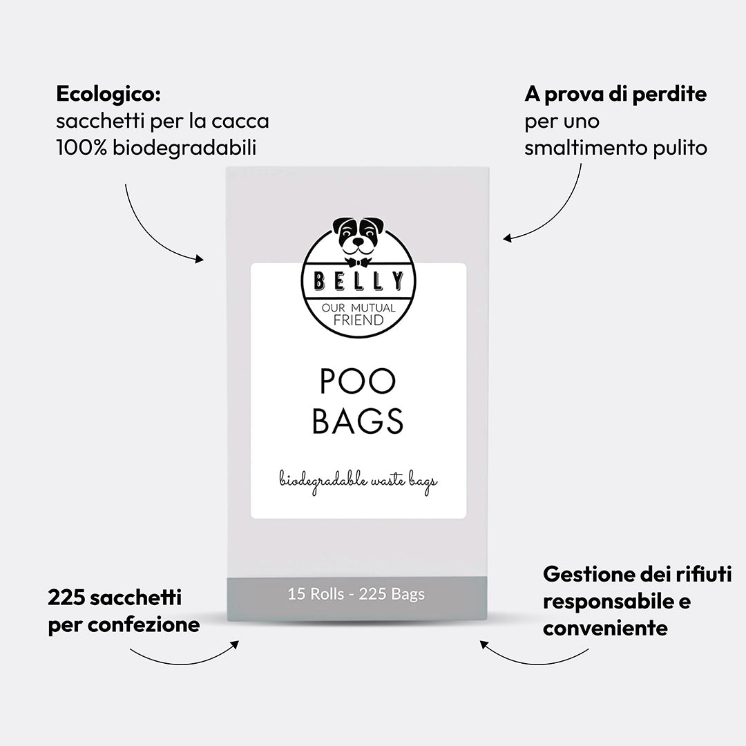 Borse per cacca biodegradabili - 15 rotoli - 225 borse