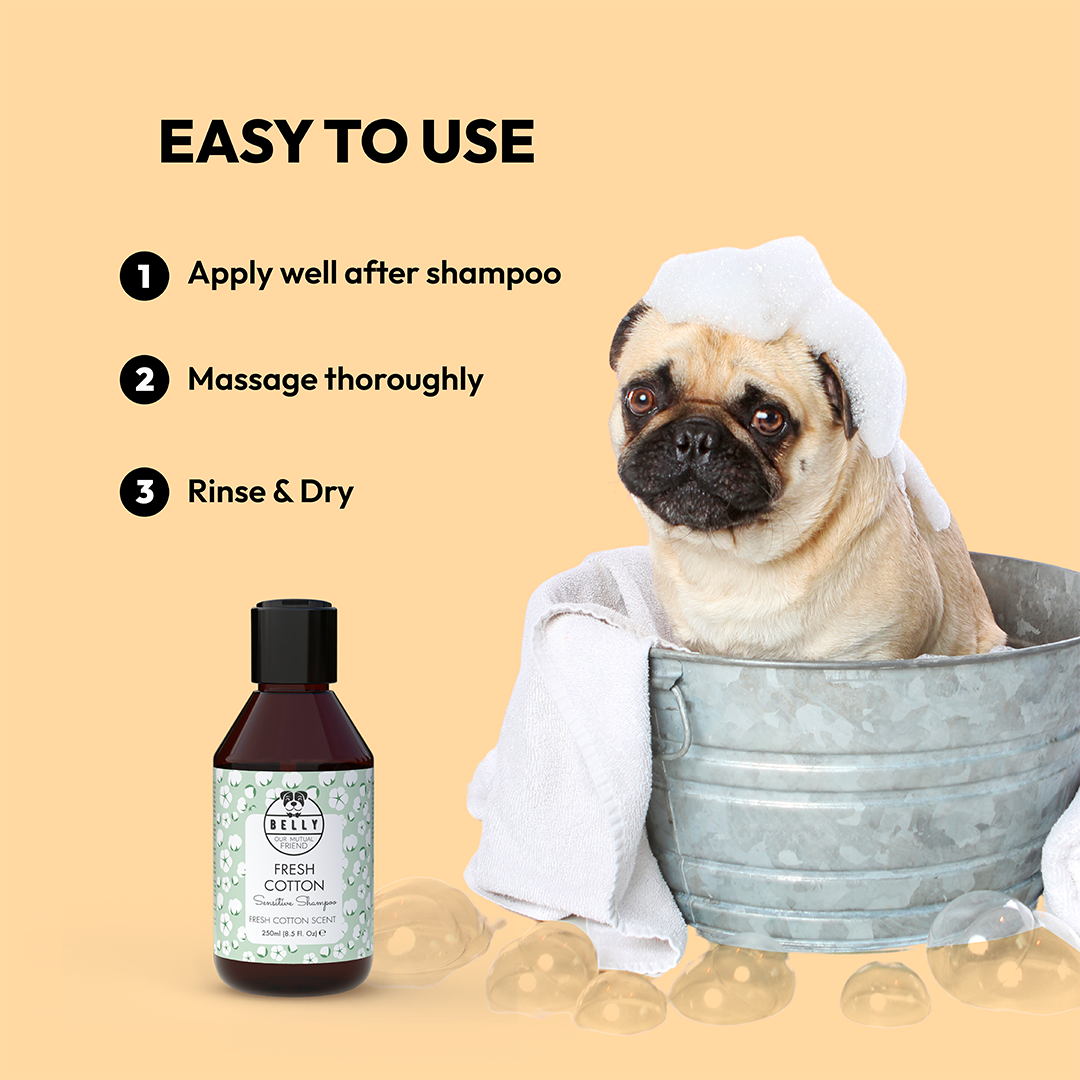 Gentle Moisturizing Dog Shampoo for All Skin Types Natural Formula BellyDog